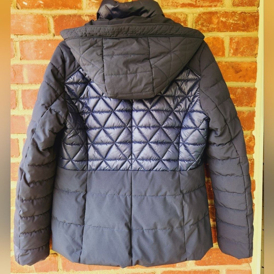 Blue puffer jacket Large detachable Hood Marc New York Large - detail