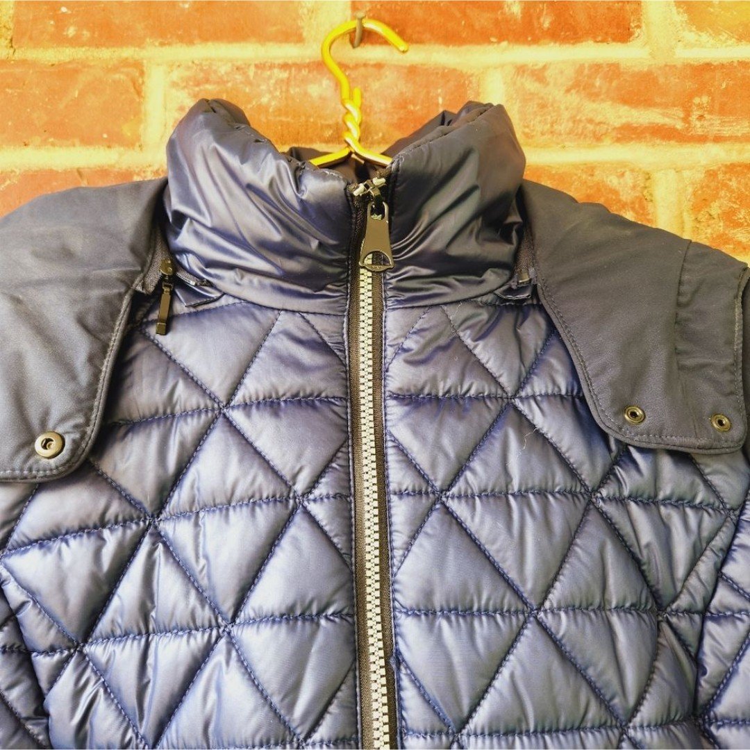Blue puffer jacket Large detachable Hood Marc New York Large - detail