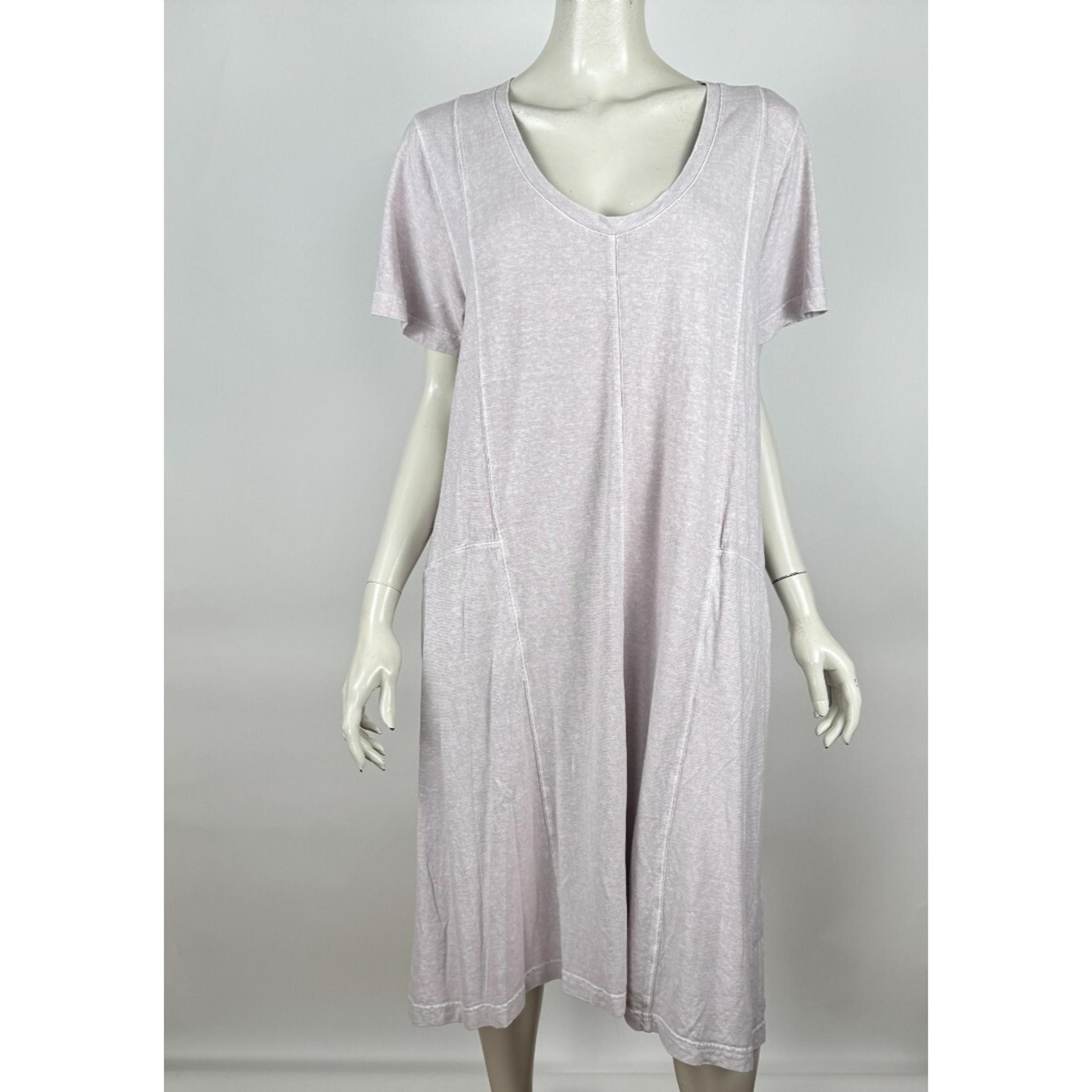 Poetry Hemp Organic Cotton Shift Dress Women US 10 EUC Short Sleeve Pockets