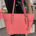 MICHAEL KORS Charlotte Large Leather Top-Zip Tote Tea Rose NWT
