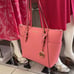 MICHAEL KORS Charlotte Large Leather Top-Zip Tote Tea Rose NWT