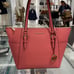 MICHAEL KORS Charlotte Large Leather Top-Zip Tote Tea Rose NWT