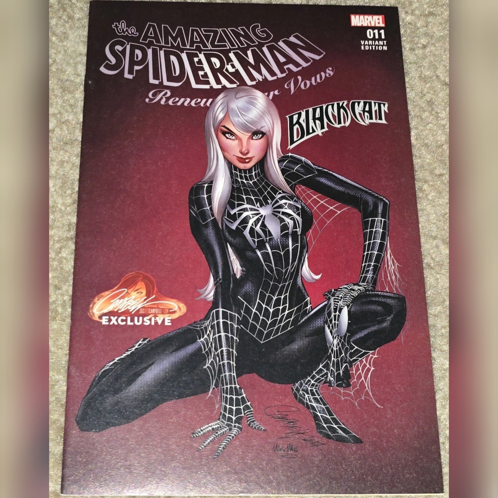1 Amazing Spider-Man 11 NM J Scott Campbell Exclusive 2017 Renew Vows Variant B