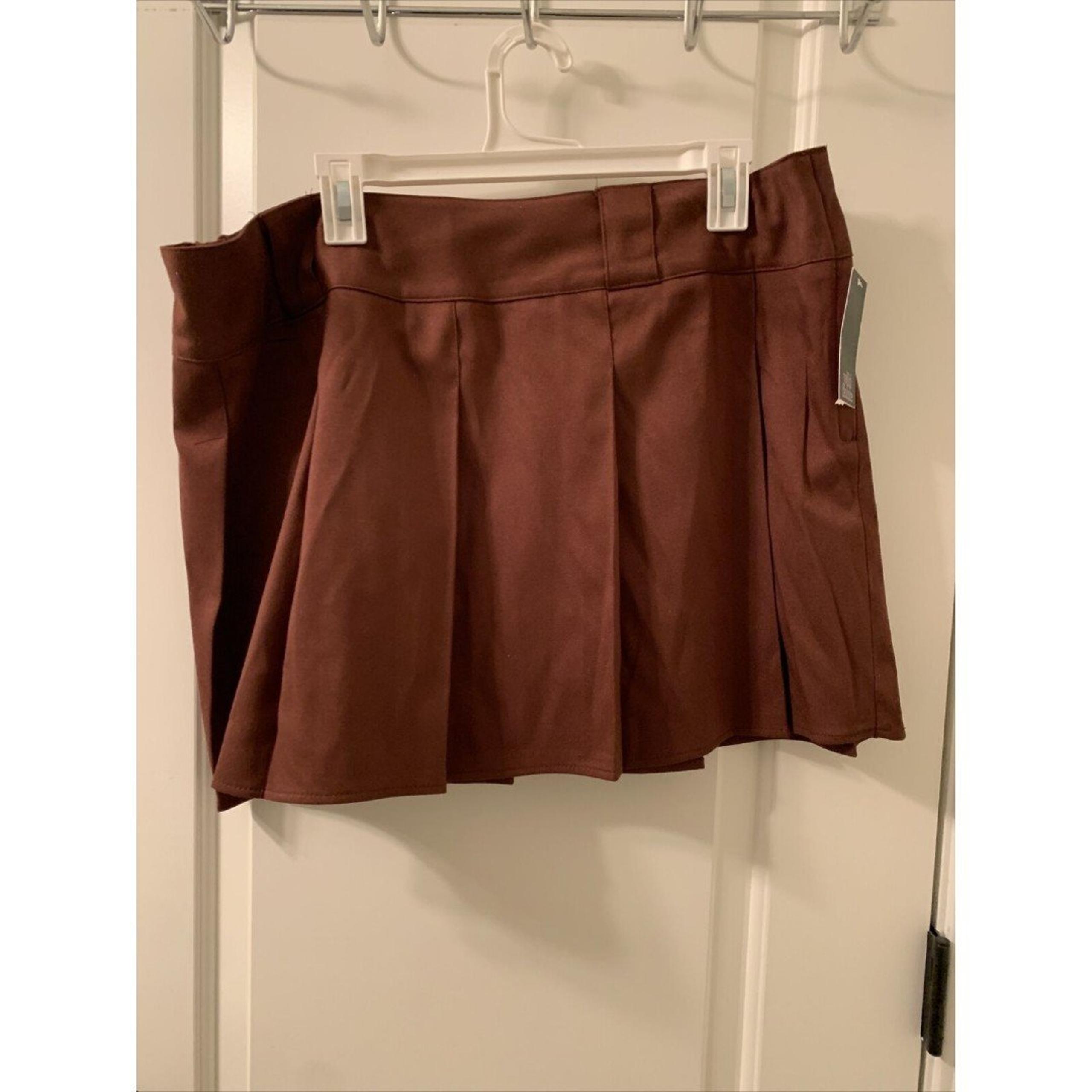 Wild Fable Women's Pleated Skirt Woven Tennis A-Line Brown Women Size S Brown
