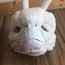 Modified dino mask with a couple flaws