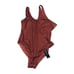 BCBGMAXAZRIA Swimsuit Paprika Rust Leopard Animal Print One Shoulder Swimsuit 12