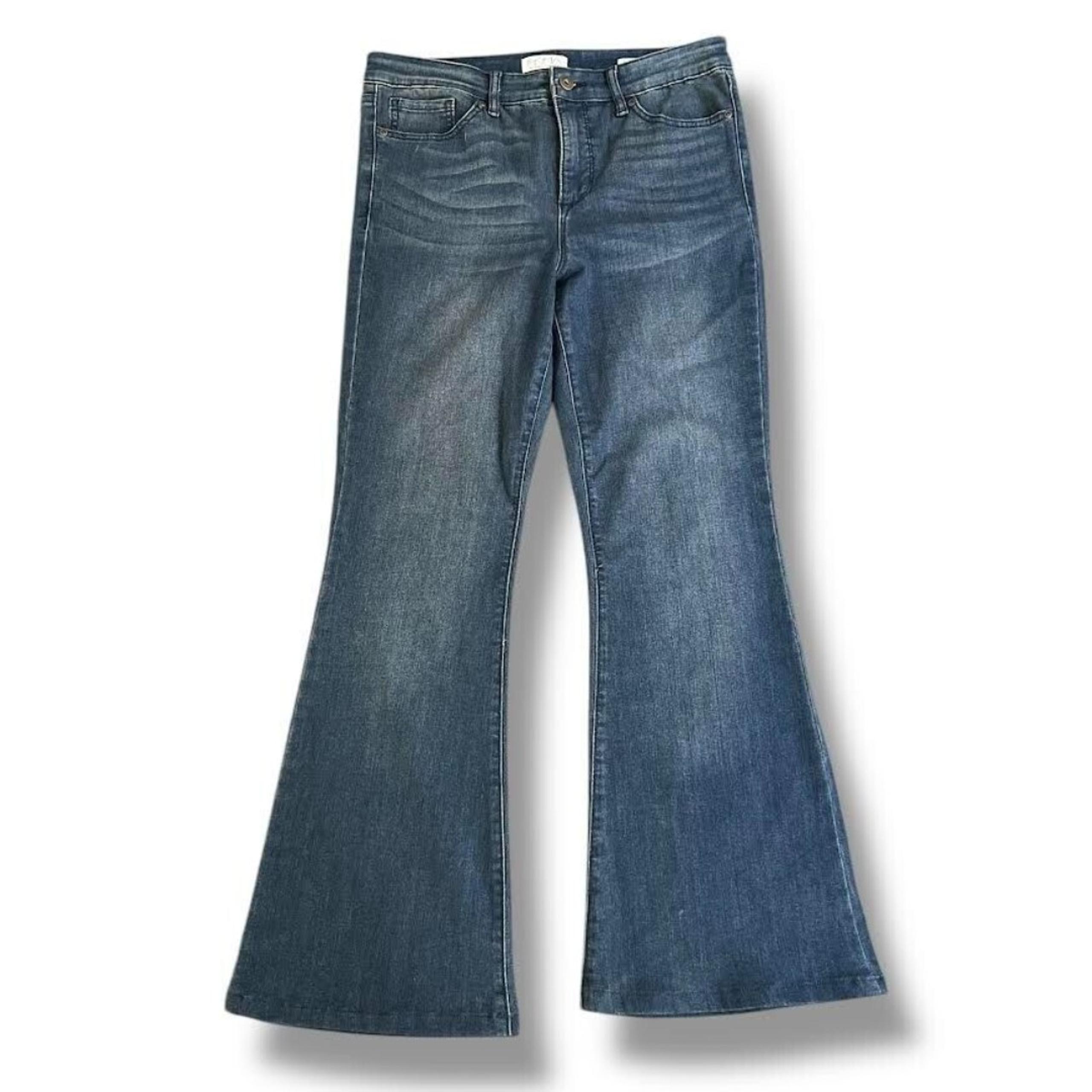 Sofia Vergara Jeans Women's 8S Dark Blue Melisa Flare High Rise Denim Stretch