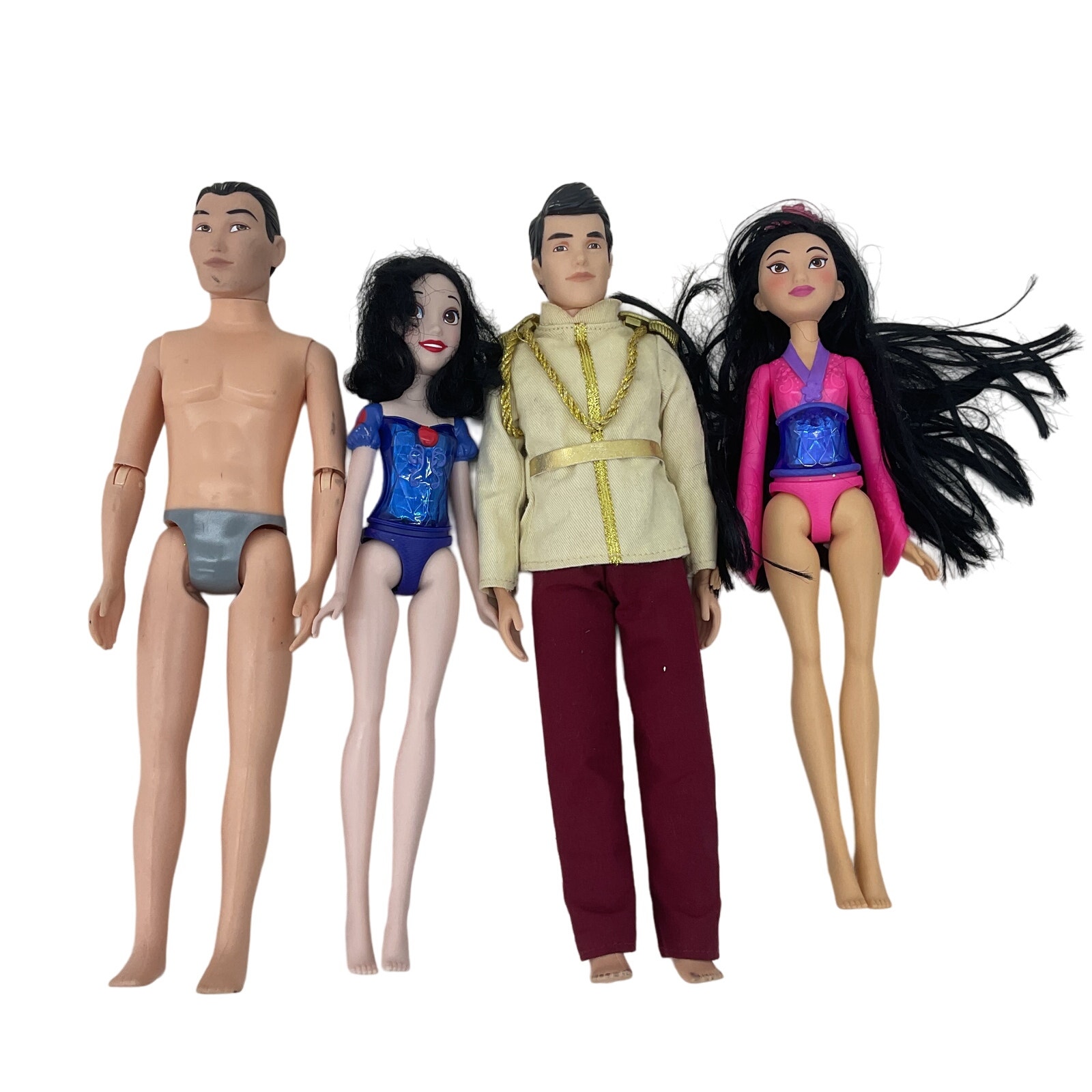 Preowned Disney Prince Princess Fashion Play Dolls LOT Mulan
