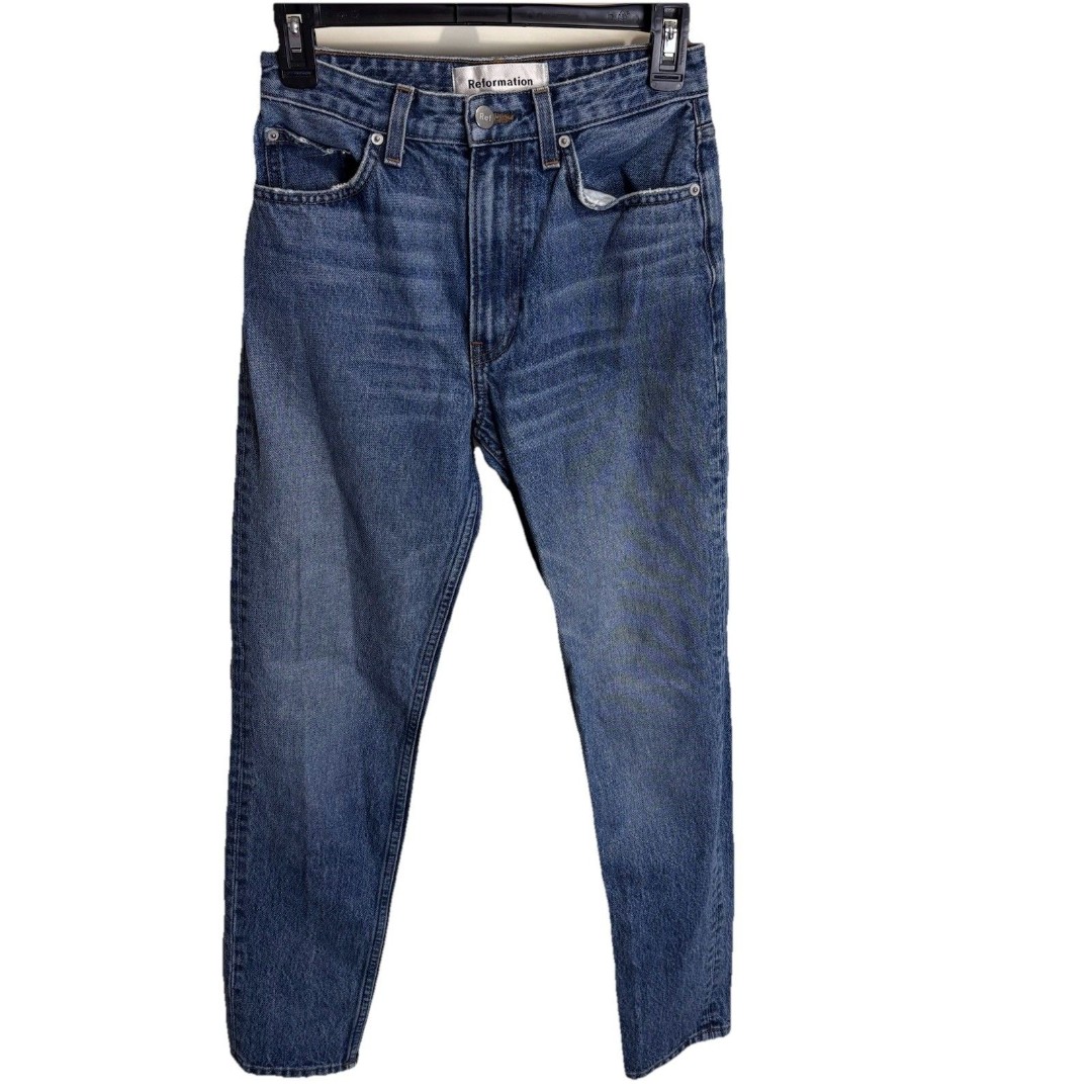 REFORMATION Women’s High Rise Cigarette Jeans Dark Stone Size 26