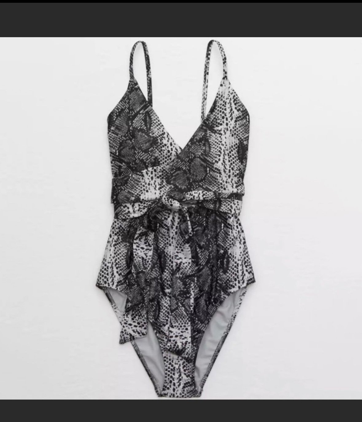 New Size Medium Aerie wrap front one piece swimsuit full coverage snakeskin