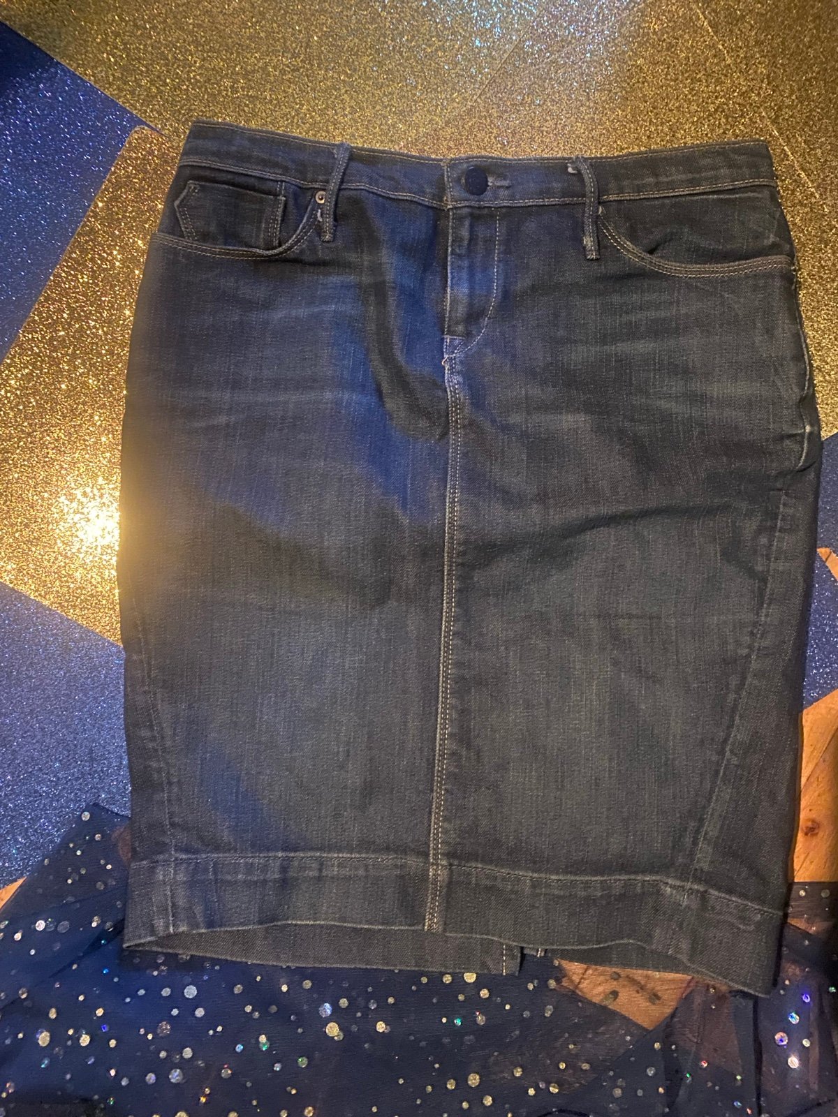 Banana Republic BLUE DENIM A-LINE Skirt Sz 2