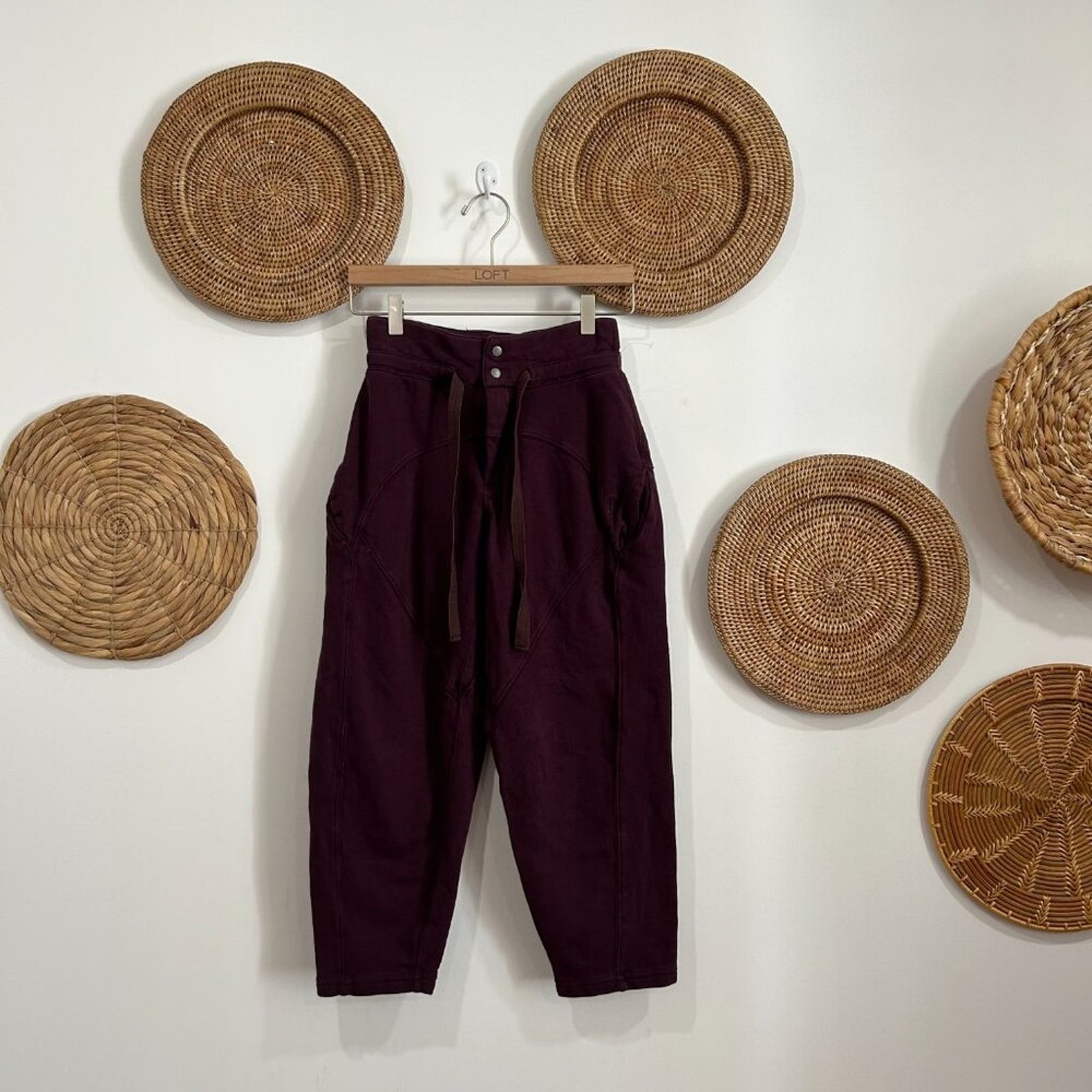 Free People Movement Purple Cropped Knit Summit Scout Pants XS Hiking Granola