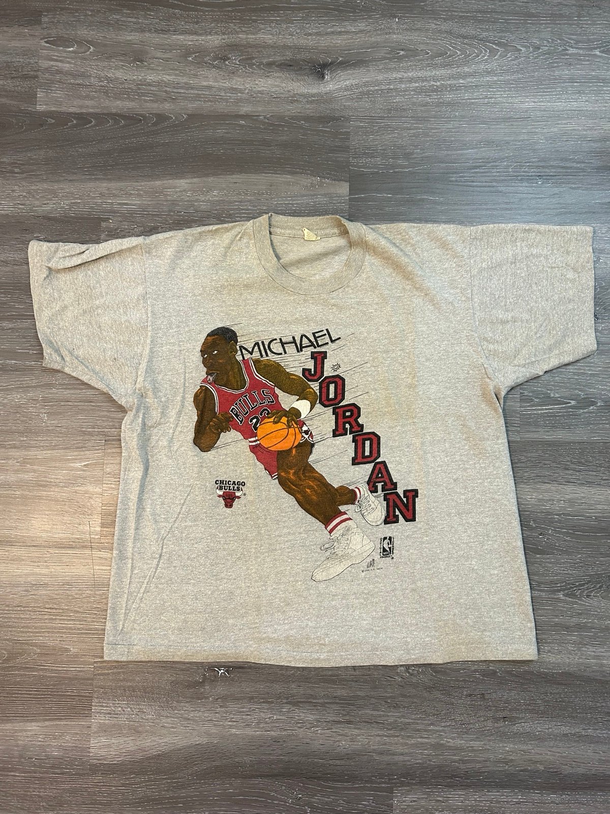Vintage Michael Jordan T-shirt Sz XL 1986 Character Cartoon NBA Chicago Bulls