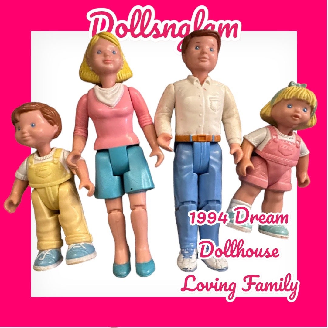 FISHER PRICE Loving Family Dream Dollhouse LOT DOLLS MOM DAD SISTER BROTHER