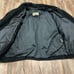 Black suede genuine leather vintage fringe jacket with button front closure