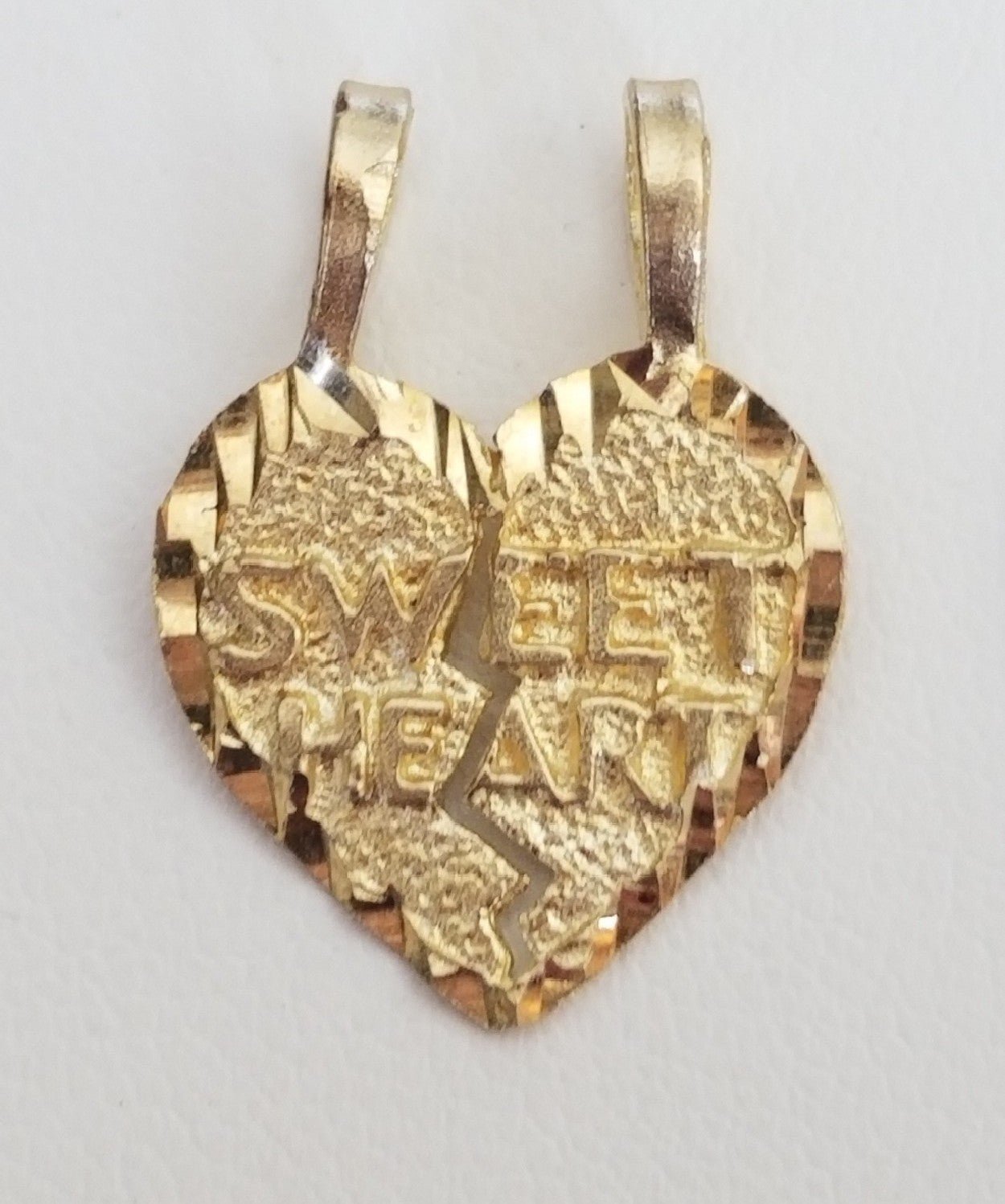 10K Gold Sweetheart Break Apart Pendants