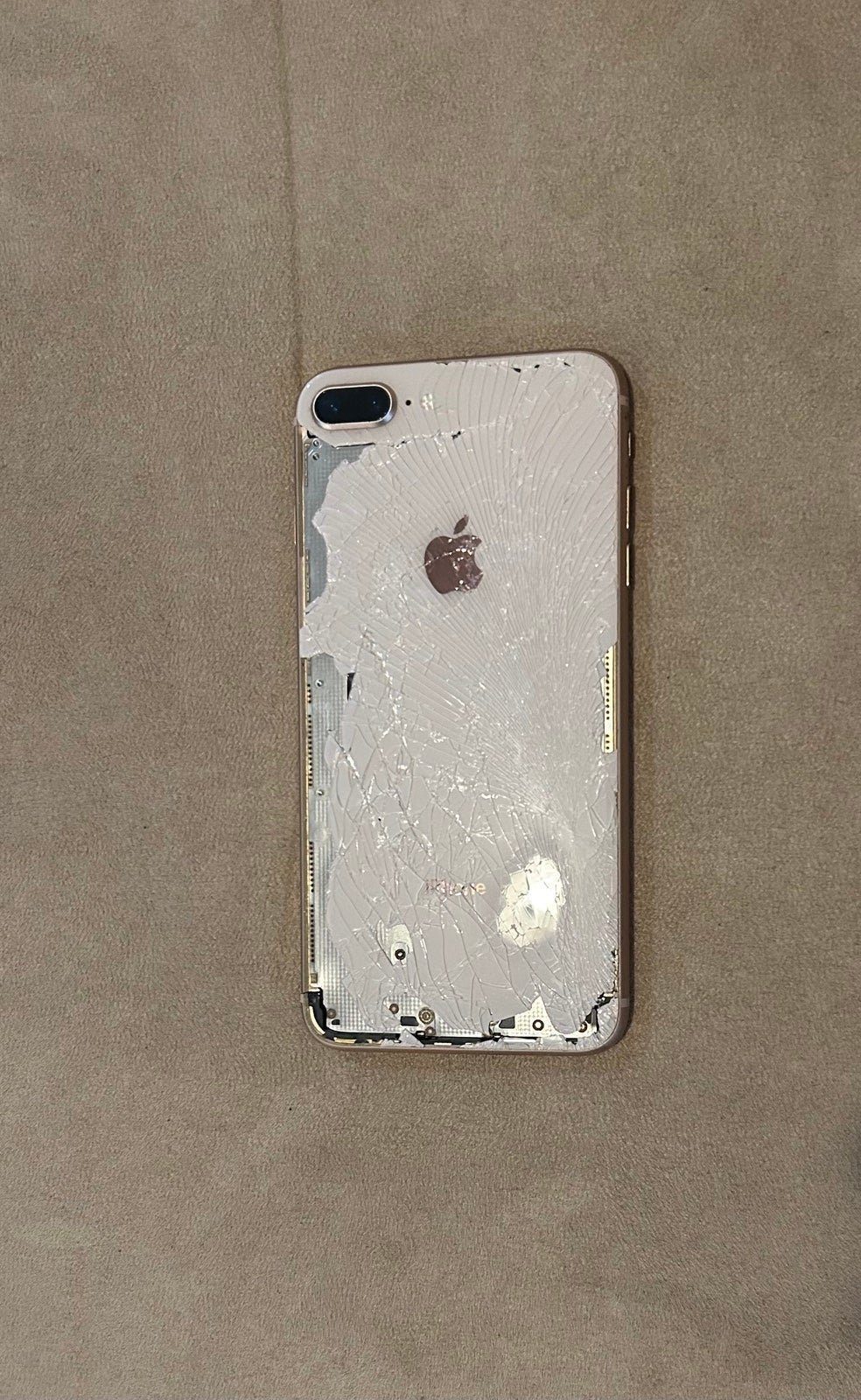 Rose Gold iPhone 8 Plus, damaged