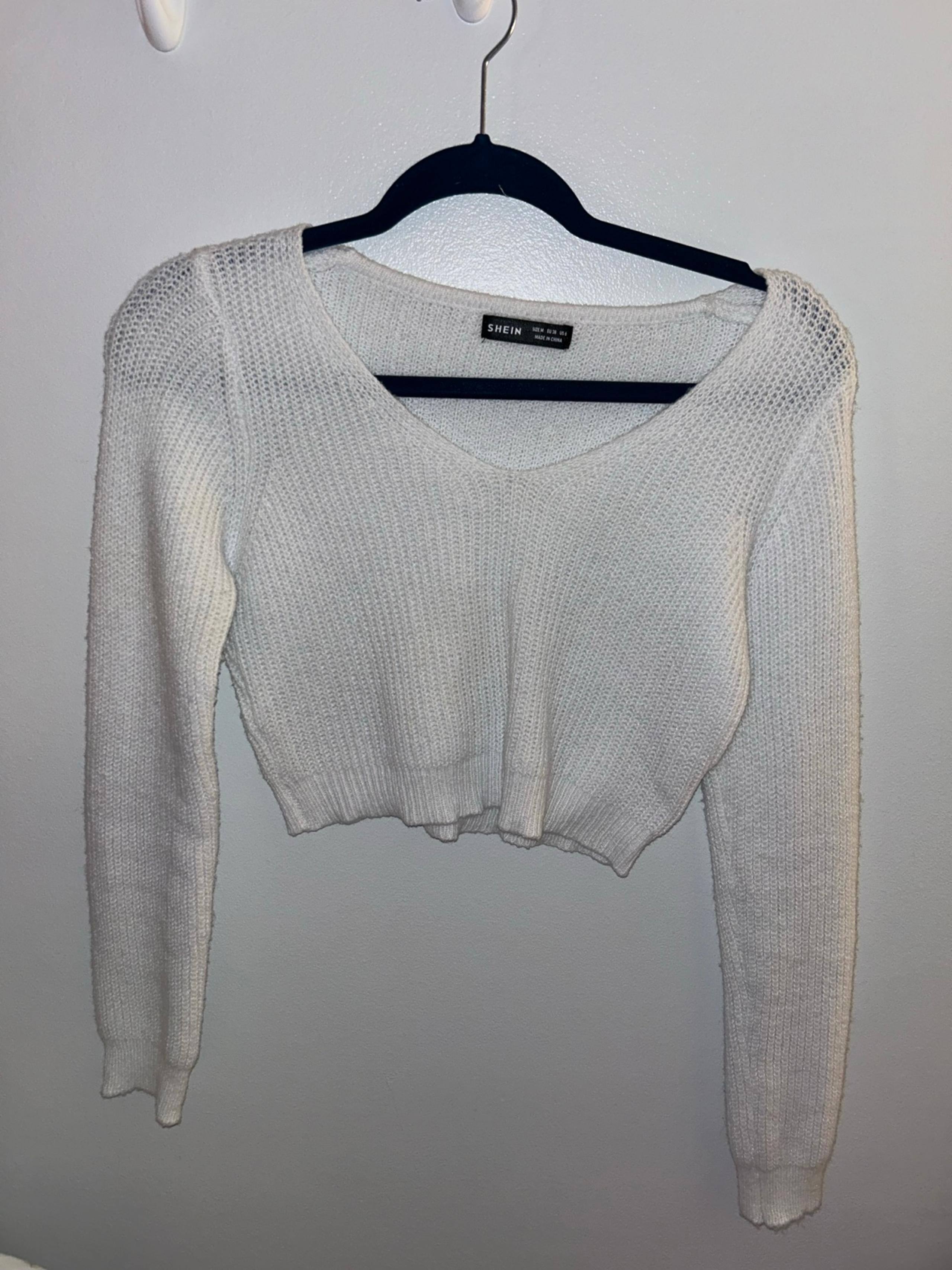 cropped white sweater
