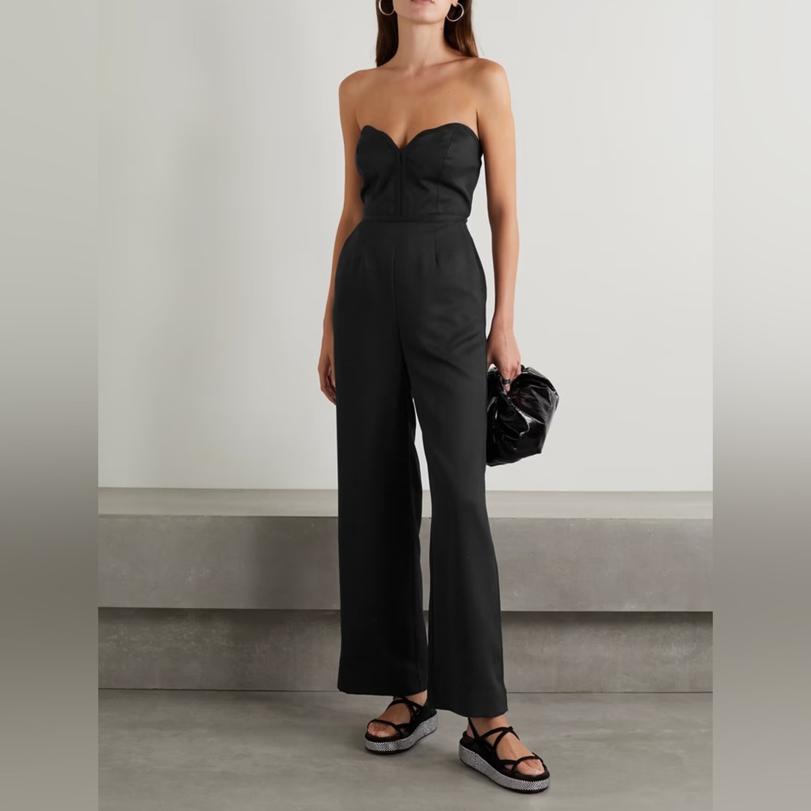 Mara Hoffman Black Strapless Jumpsuit Size 6 New