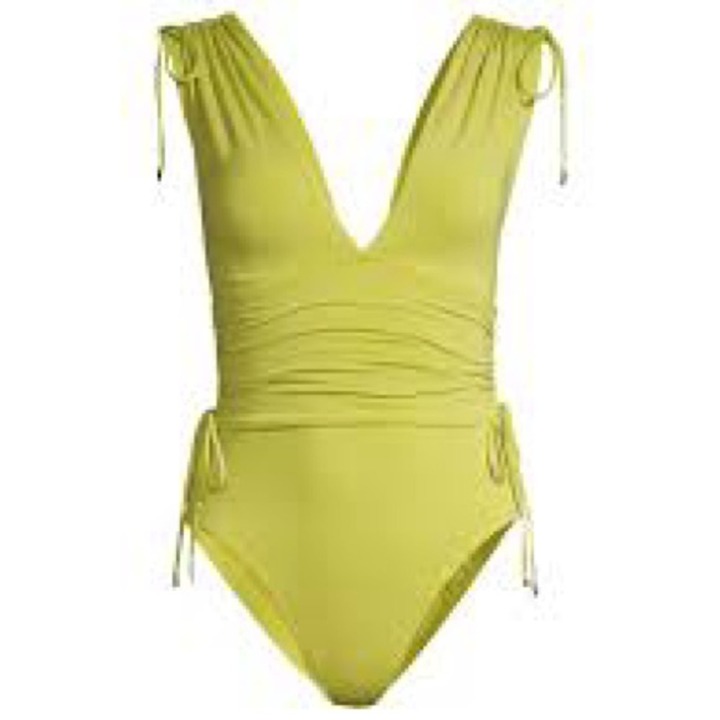 Robin Piccone Yellow One Piece Swimsuit with Plunging V-Neckline size 8