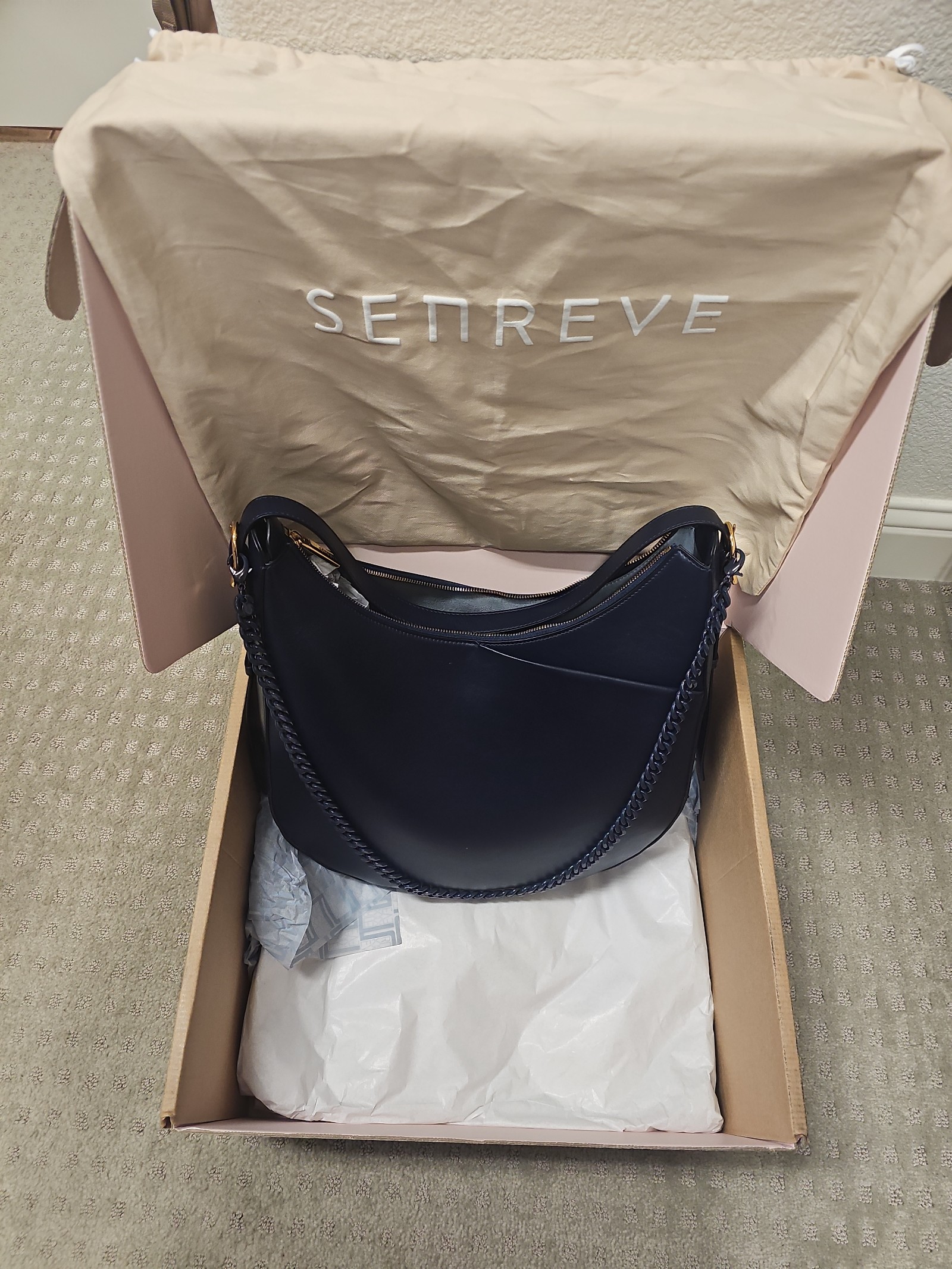 Senreve Fortuna in Deep Blue Gold Hardware