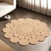 Jute Rug, 4' Round Braided Rugs, Anti Slip Rug, Decorative Pattern