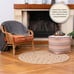Jute Rug, 4' Round Braided Rugs, Anti Slip Rug, Decorative Pattern
