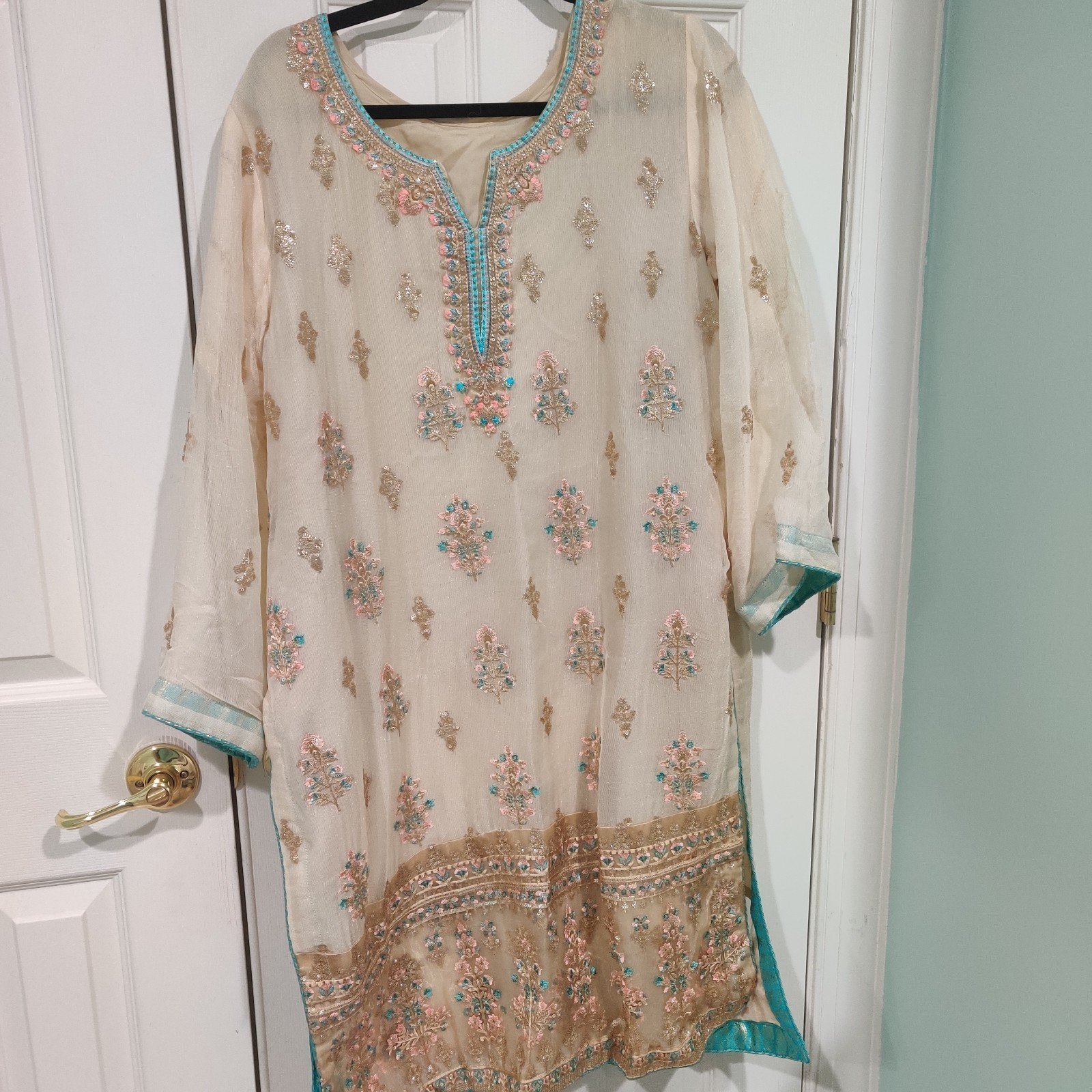 Pakistani embroidered shirt dupatta and azure shirt