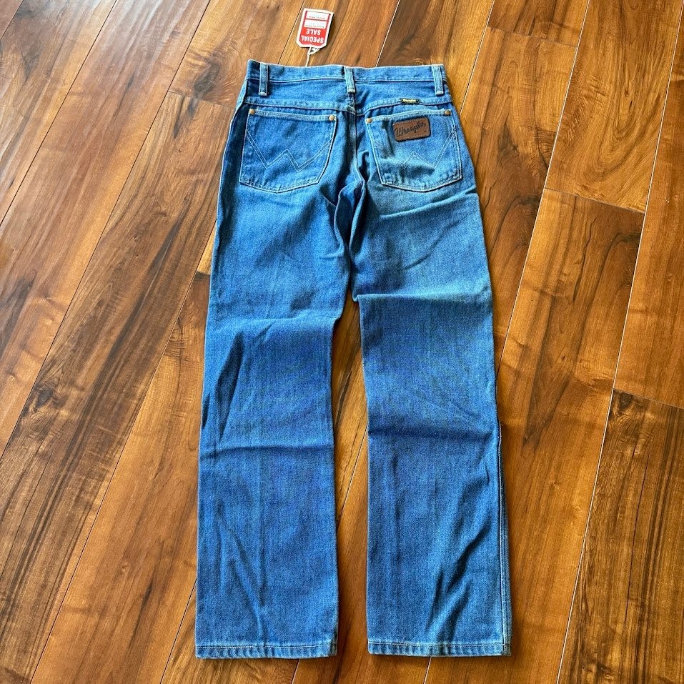 Vintage 70s Made in USA Wrangler 401 SPWR No-Fault Blue Denim Jeans 28x30 NWT