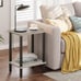 End Table, Set of 2, Side Table, Nightstand, 2-Tier Storage Shelf, Sofa Table