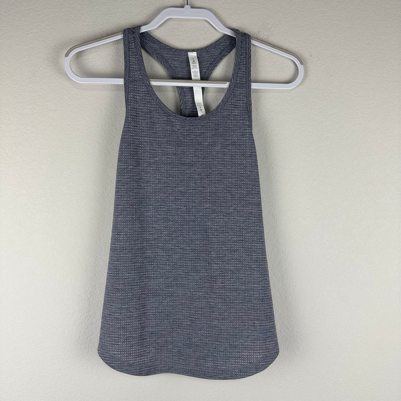 Lululemon Gray Long Distance Racerback Athletic Athleisure Tank Top Size 8