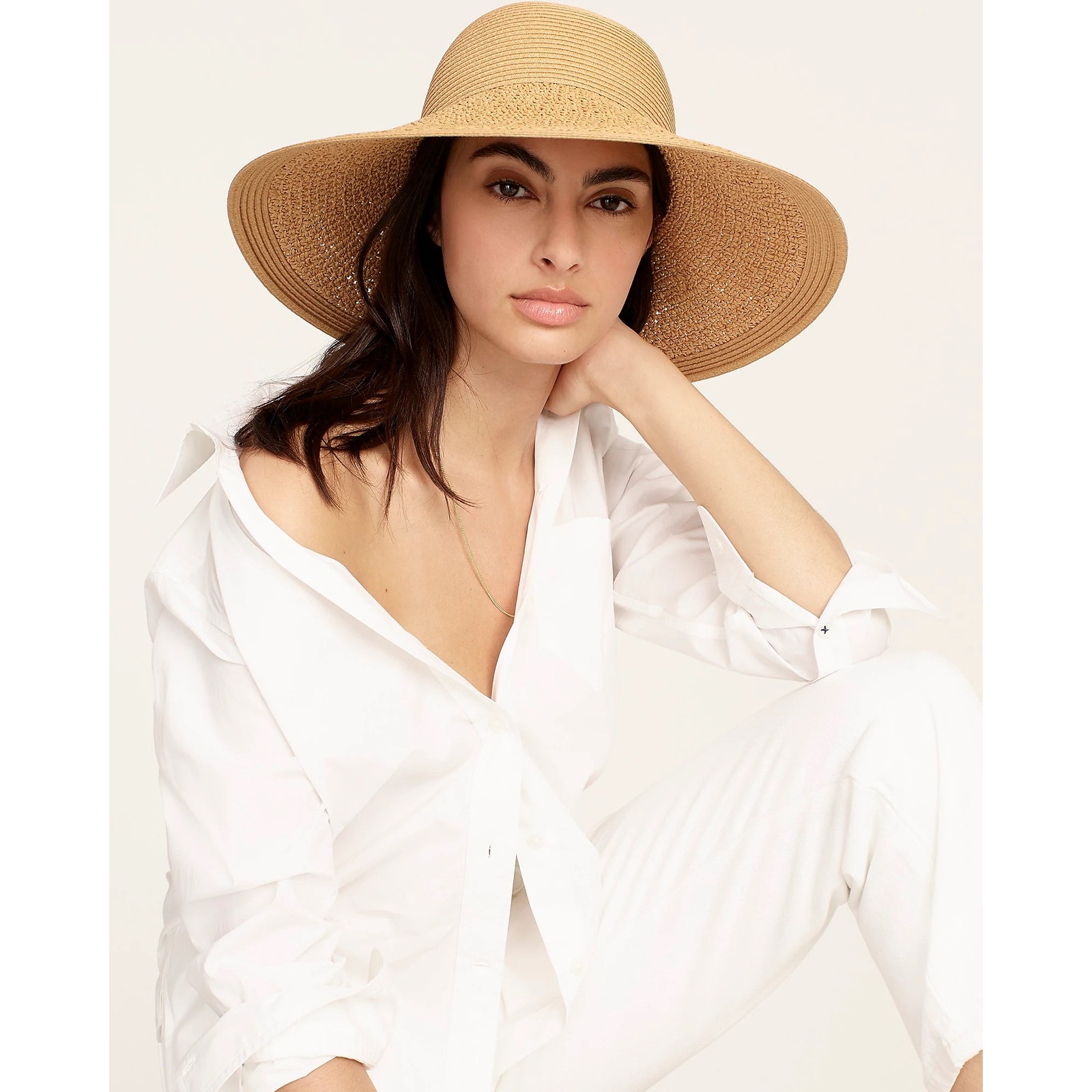 NWT J.Crew Textured Summer Straw Hat In Dusty Dune
