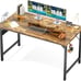 48 Inch Writing Work Study PC Wood Modern Desk with Storage Bag & Headphone Hook