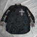 Rebel Spirit Shirt Men's XXL Black White Grey Embroidered Cross Spell Out