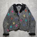 Berek By Takako Sakon Wool Embroidered Cardigan XL Floral Boho Vintage Sweater