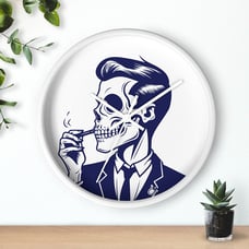 Vintage Skull Wall Clock Alpha Masculine Decor for Bold Timeless Style Cigar