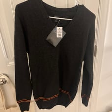 Wizarding World of Harry Potter Grey Gryffindor Stripe Wool Sweater Adult S/M