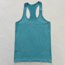 Lululemon Heathered Peacock Aqua Blue Swiftly Tech Racerback Tank Seamless Top 6