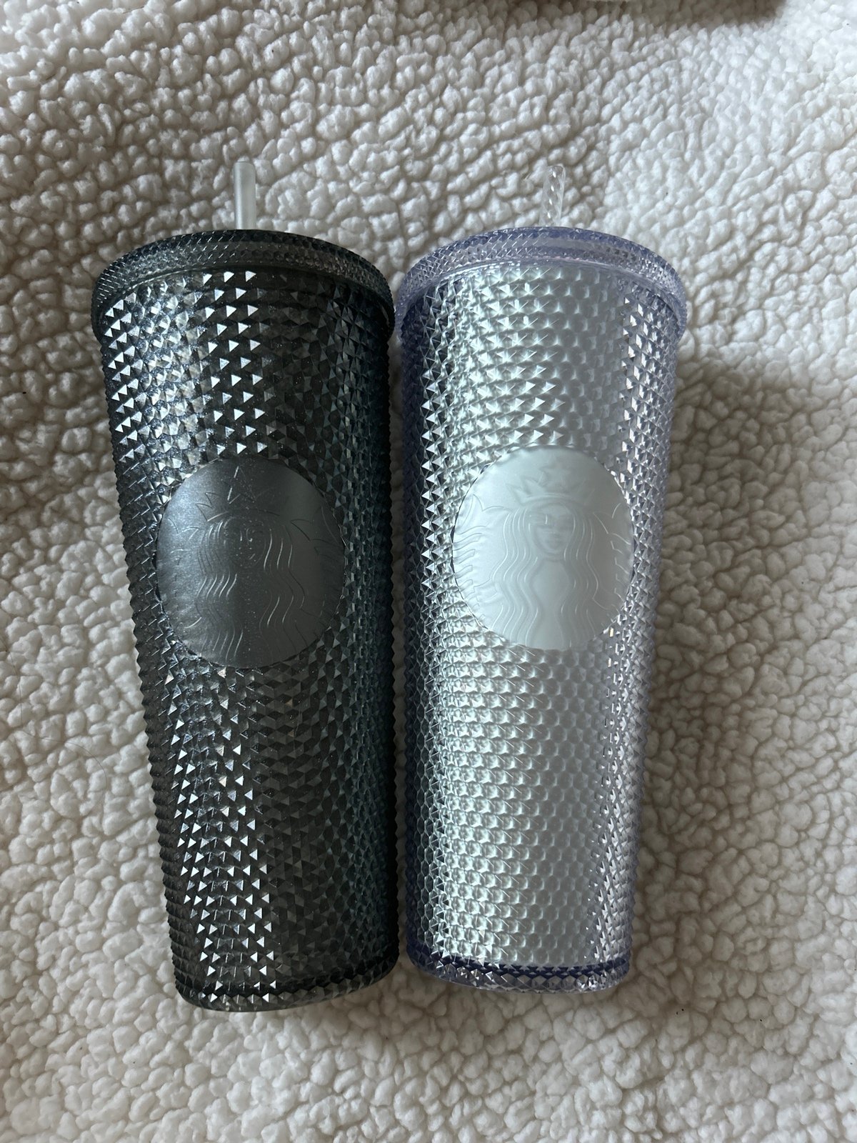 Starbucks Asia Glitter Grey & GITD studded tumbler bundle BNWT