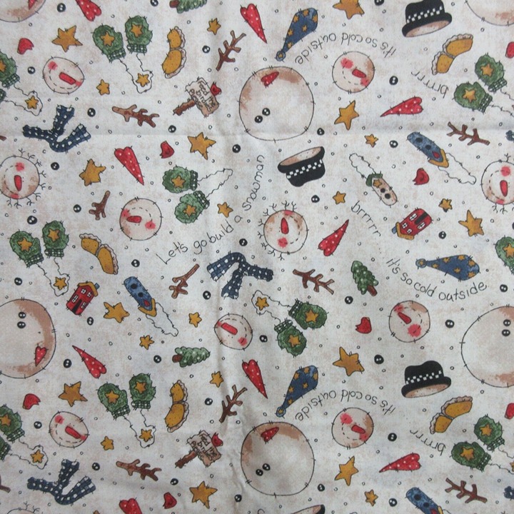 Fabric Let's Go Build A Snowman Tossed Winter Linda Stubbs 45 x 3 Yards 8