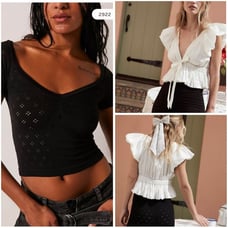 Free People Eyelet Seamless Shortie and Tee SET!