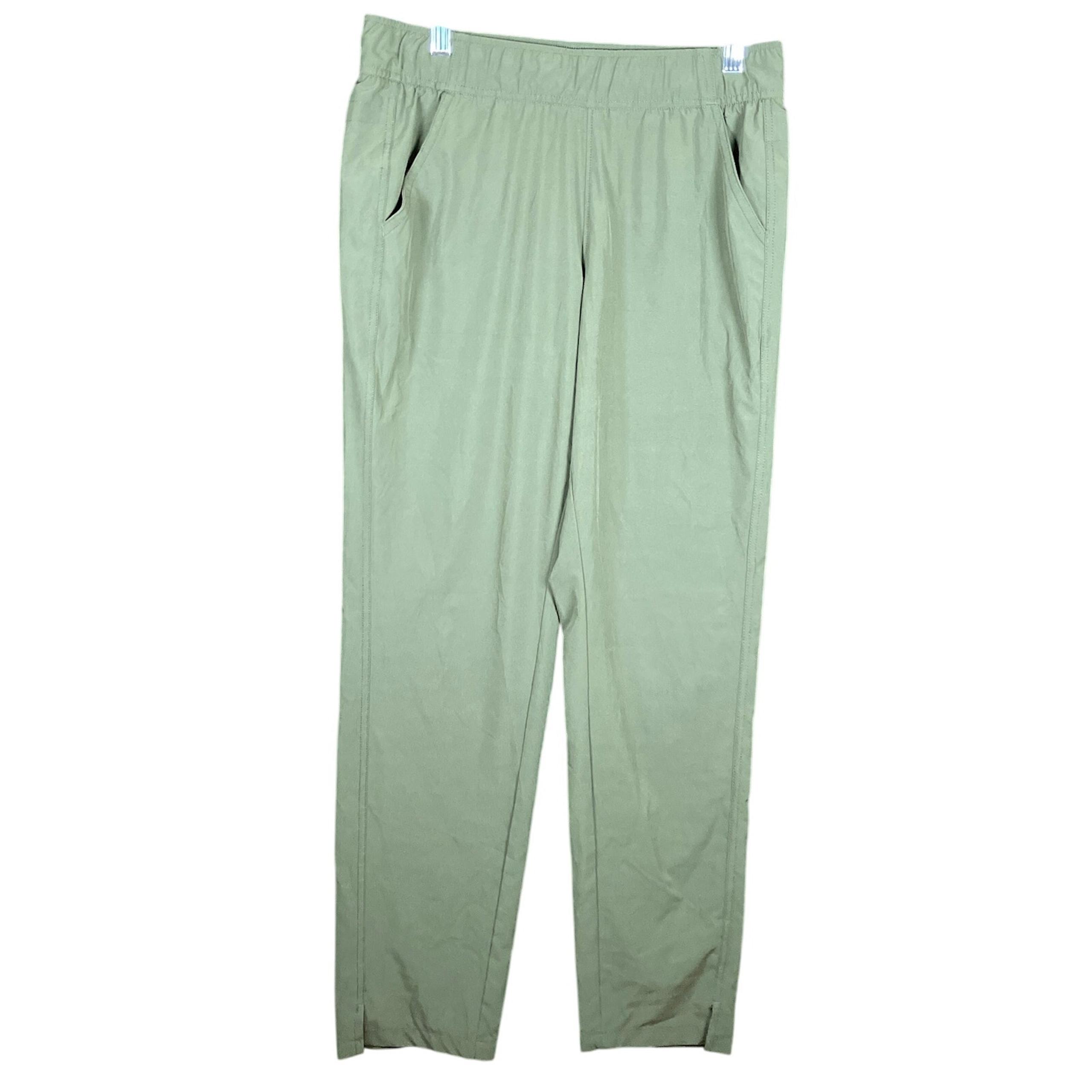Eddie Bauer Womens Pants Green Pull On High Rise Back Slit Pocket Stretch Small