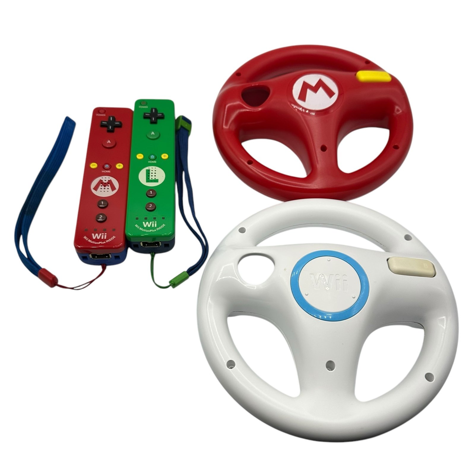 Mario And Luigi Nintendo Wii Controllers Remotes Motion Plus Wii Wheels