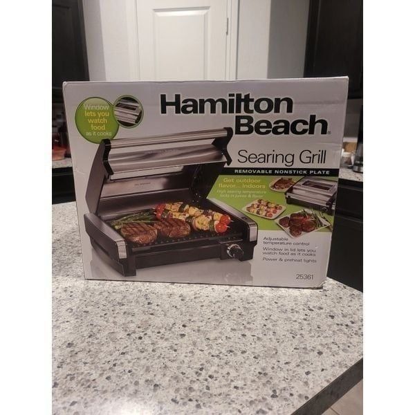 Hamilton Beach Electric Indoor Searing Grill #25361# with Removable Plates