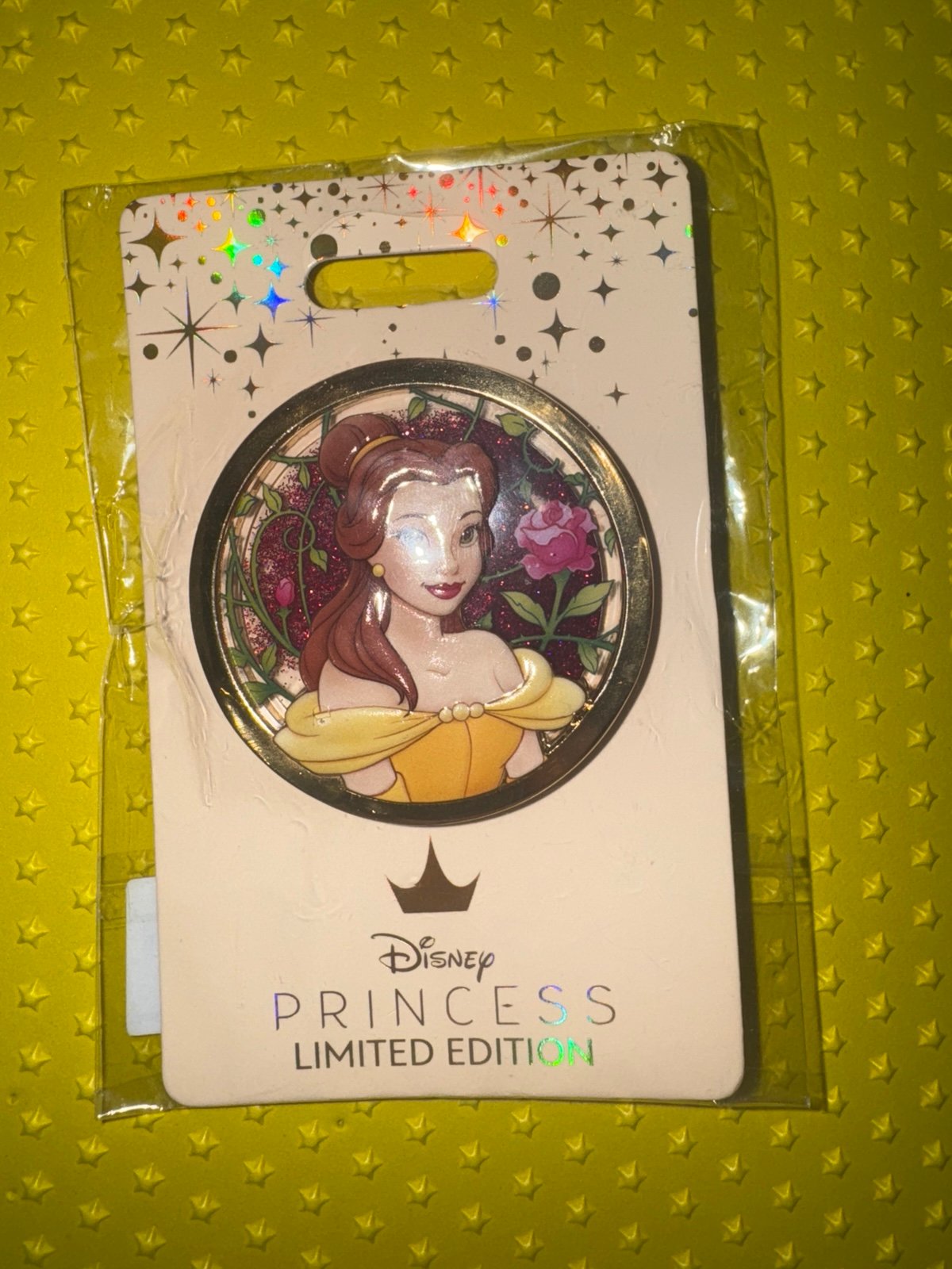 Belle Glitter WDI D23 Disney Pin FLAWED