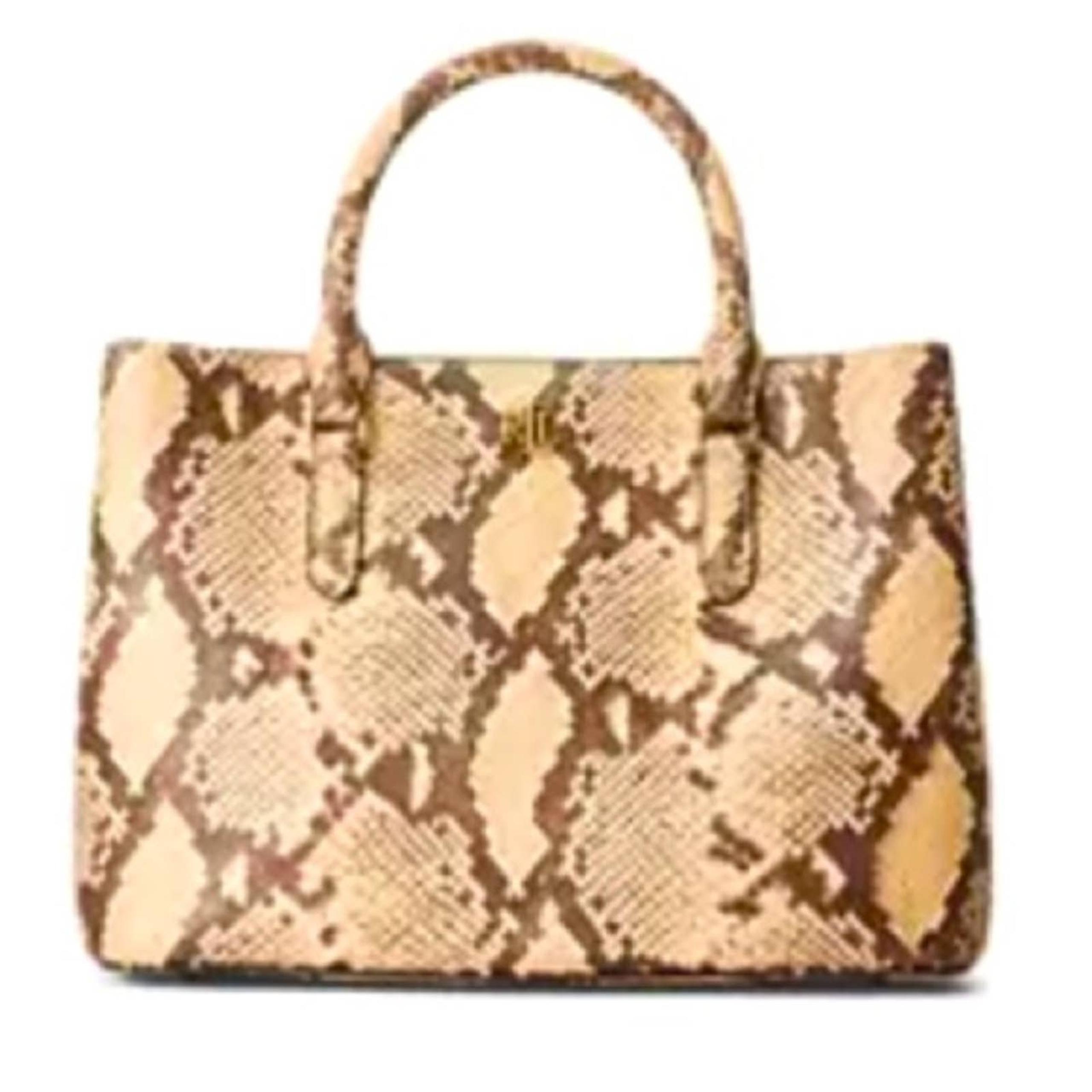 NWT MSRP$375 Lauren Ralph Lauren Snakeskin Medium Marcy Satchel Bag Women’s