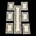 Vintage Christmas Table Placemats and Runner Cream with Wreath Design Cotton