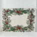 Vintage Christmas Table Placemats and Runner Cream with Wreath Design Cotton