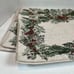 Vintage Christmas Table Placemats and Runner Cream with Wreath Design Cotton