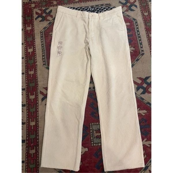 FTP Corduroy Chino Pants White Size 34 Skateboarding Skate AS IS READ